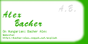 alex bacher business card